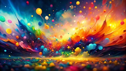 Captivating Vibrant Abstract Art with Dynamic Color Splashes and Bokeh Effect, Perfect for Backgrounds, Wall Decor, and Creative Projects