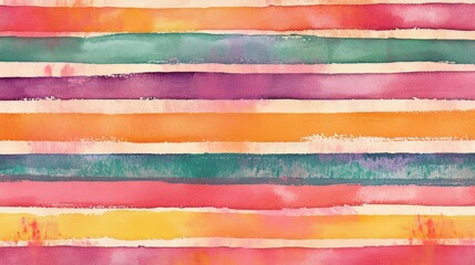 A hand-drawn pattern of colorful watercolor stripes.