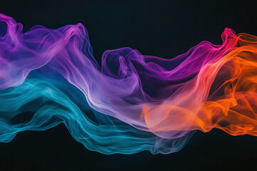 Fototapeta premium Colorful Light Trails with Glowing Neon Waves and Vibrant Energy Flow 