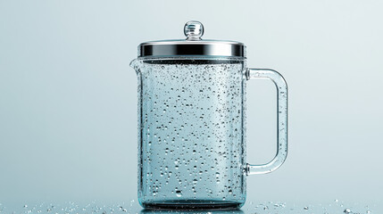 Obraz premium Elegant Glass Coffee Maker with Metal Lid