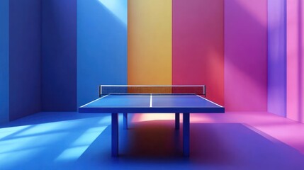 Ping Pong Table in Colorful Room