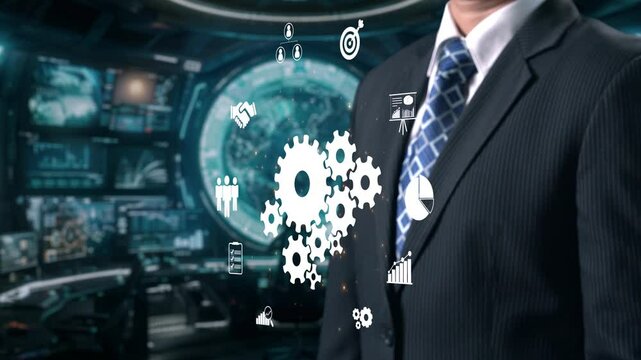 Business person fosters teamwork and collaboration, enhancing team function and productivity. Elevating teamwork through strategic collaboration and shared goals. UUID
