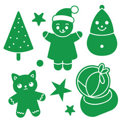 Adorable Christmas Stickers Featuring Festive Characters and Holiday Cheer