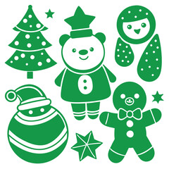 Adorable Christmas Stickers Featuring Festive Characters and Holiday Cheer