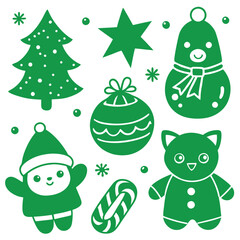 Adorable Christmas Stickers Featuring Festive Characters and Holiday Cheer