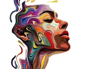 Captivating Abstract Portrait Art with Creative Perspective and Modern Expression