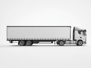 White truck with blank trailer