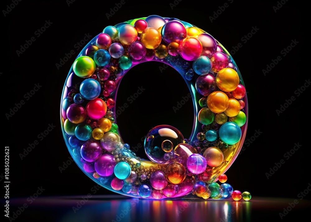Poster creative bubble font letter 