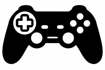 Game controller silhouette vector isolated on white