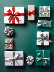 Elegant New Year Gift Box Arrangement in Blue, Silver, and Gold Theme