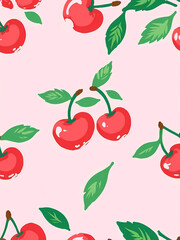 Cherry background pattern illustration