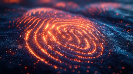 Glowing Fingerprint Abstract