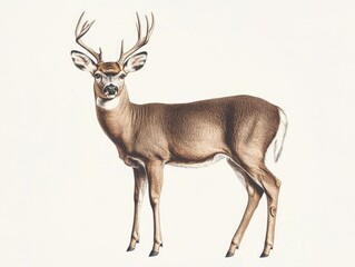 Obraz premium Deer on White Background