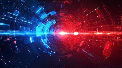 Obraz premium Abstract Red Blue Background Vortex Technological Concept. Generative ai