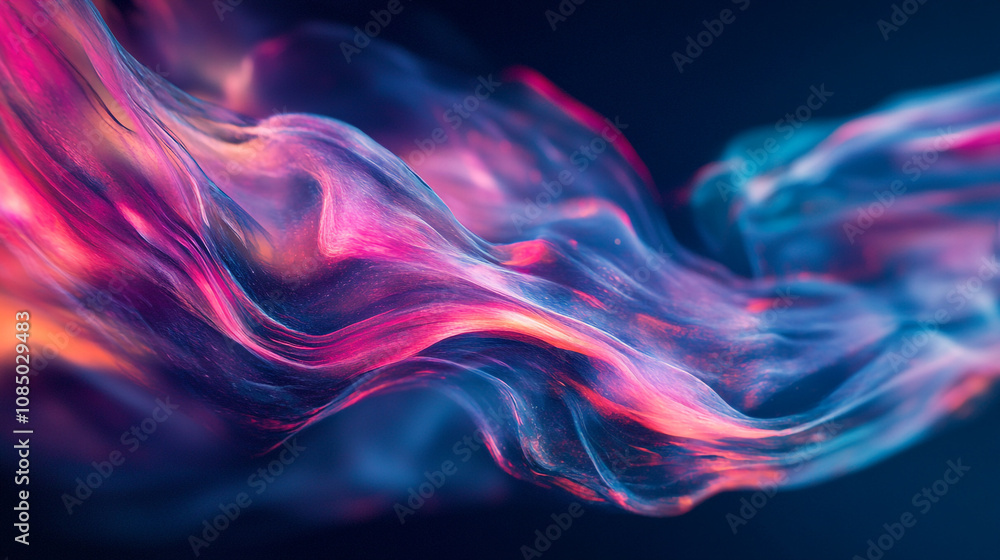 Poster colorful abstract swirls of light and movement creating a mesmerizing visual experience