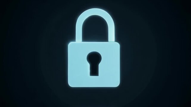 Black lock symbol on a black background, representing security and privacy