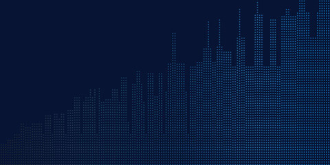 Abstract blue growing financial graph chart vector illustration design background