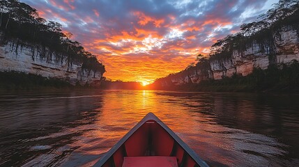 Fototapeta premium Sunset river