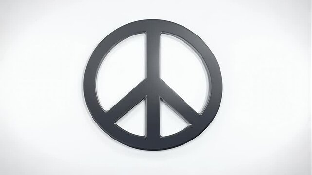 Black-and-white peace symbol centered on a clean, white background