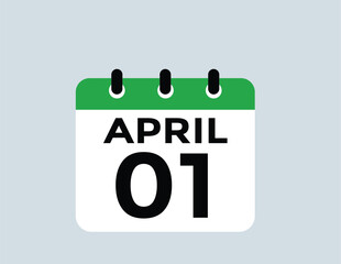  april 1 calendar icon Date Month calendar icon vector illustration