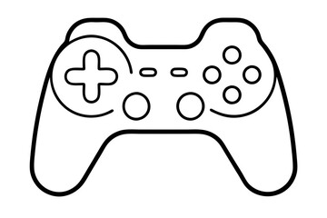 Black Gaming Controller Outline Design. line art of a game controller with classic design