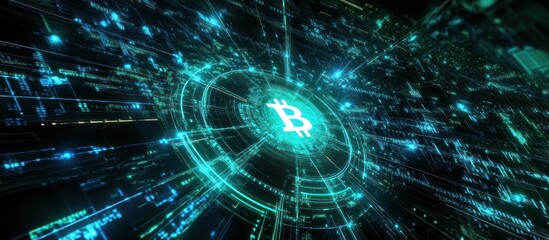 Fototapeta premium Futuristic Bitcoin network.
