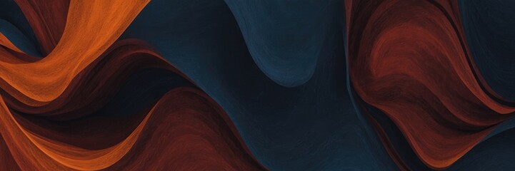 Obraz premium Dark blue orange Maroon color wave black backdrop abstract Grainy noisy background