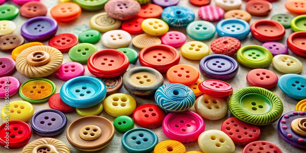 Poster high-quality product photography of colorful buttons for graphic design projects and creative applic