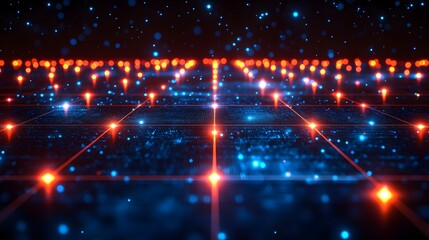 Fototapeta premium Digital innovation network for online retail and app technology, glowing connections, smooth transitions, futuristic abstract design, 3D render