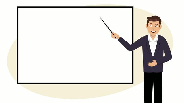 Man Teacher Teaching Animation Video 4K suitable for your project needs education company marketing etc
