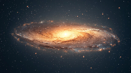 Naklejka premium A vibrant galaxy spiral shining bright in the vast cosmos filled with stars at night