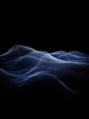Obraz premium Blue Light Wave on Black Background