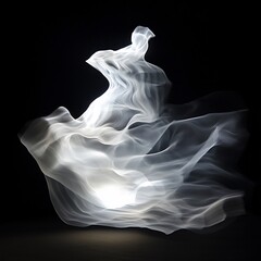 Fototapeta premium Radiant White Light Effect on Black Background