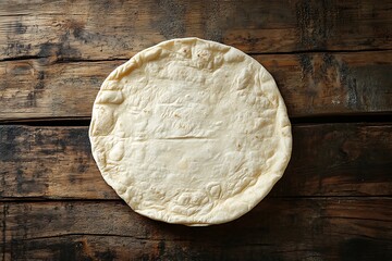 Fresh tasty Plain tortilla on wooden background