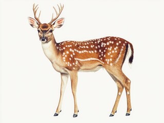 Deer on white background