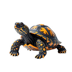 Fototapeta premium A 3d black Turtle on a Transparent Background