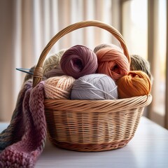 A basket of colorful yarn, ready to inspire handmade warmth and creativity