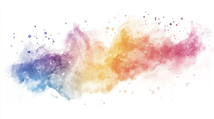 Fototapeta premium Colorful abstract cloud of swirling paint with stars and light in soft pastel hues