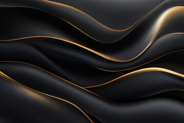 Obraz premium Abstract Black and Gold Design with Smooth Flowing Lines and Metallic Accents