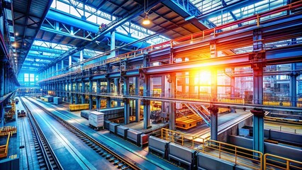 Modern Automation System Line Icon for Industry Concept in Urban Exploration Photography Capturing the Essence of Technological Advancements and Industrial Design Integration