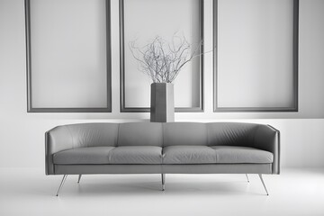 Frame mockup,  Living room wall poster mockup. Interior mockup with house background. Modern interior design.