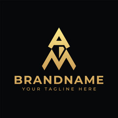 Letters AM or MA Diamond Logo, symbolizing elegance, strength, and precision