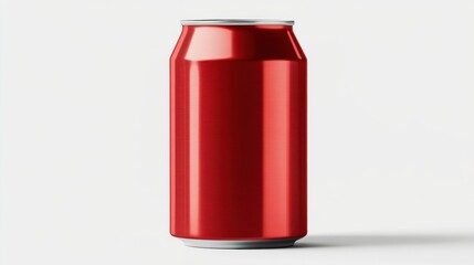 Obraz premium Minimalist aluminum drink can mockup, isolated on a plain white background