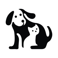 dog silhouette design,  dog silhouette design with cat