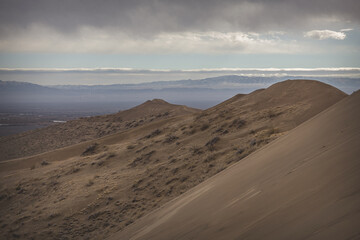 Dunes horizontal landscape view with clouds