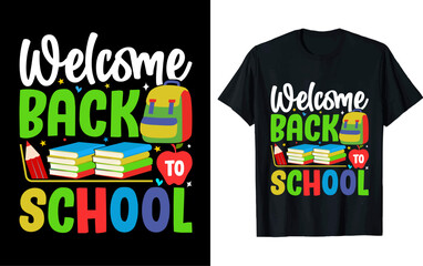 Back to school T-shirt design, vector Illustration, Back to school design, silhouette style