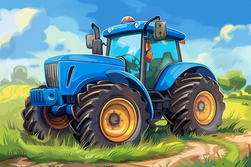 Obraz premium Beautiful fictional cartoon car with pronounced headlights