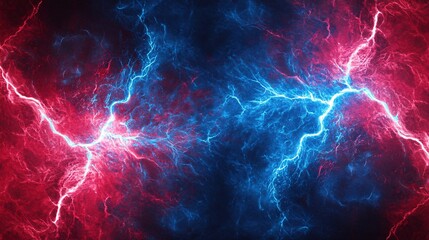 Obraz premium Abstract Blue and Red Lightning Background