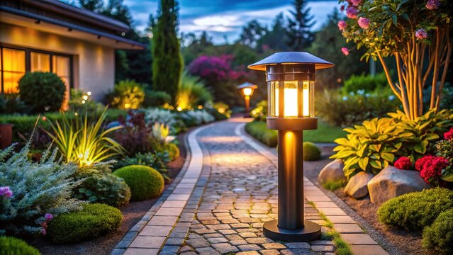 Exterior Lamp Rule of Thirds Photography, Outdoor Lighting Design, Modern Landscape Lighting