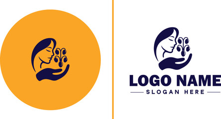 Infertility Clinic icon Fertility clinic Reproductive clinic IVF clinic flat logo sign symbol editable vector